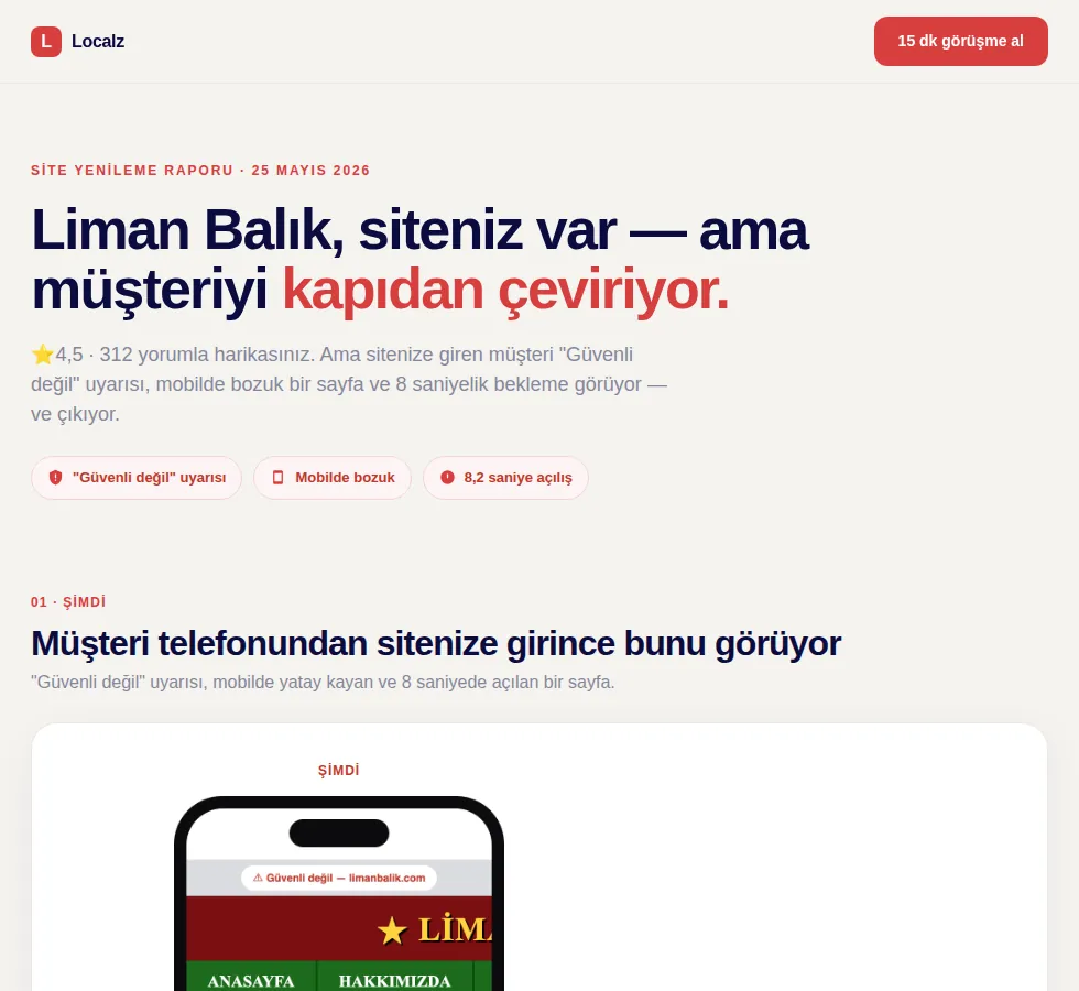 Localz — Group 3: Landing Page preview